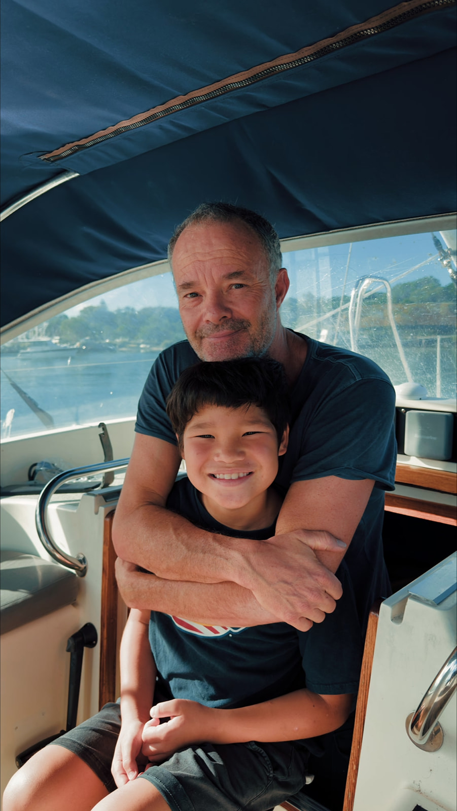 Nharyan and Koa aboard Bella